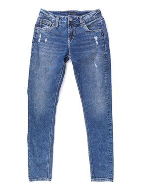 Silver Jeans Co Girlfriend Mid Rise Skinny Leg Jeans